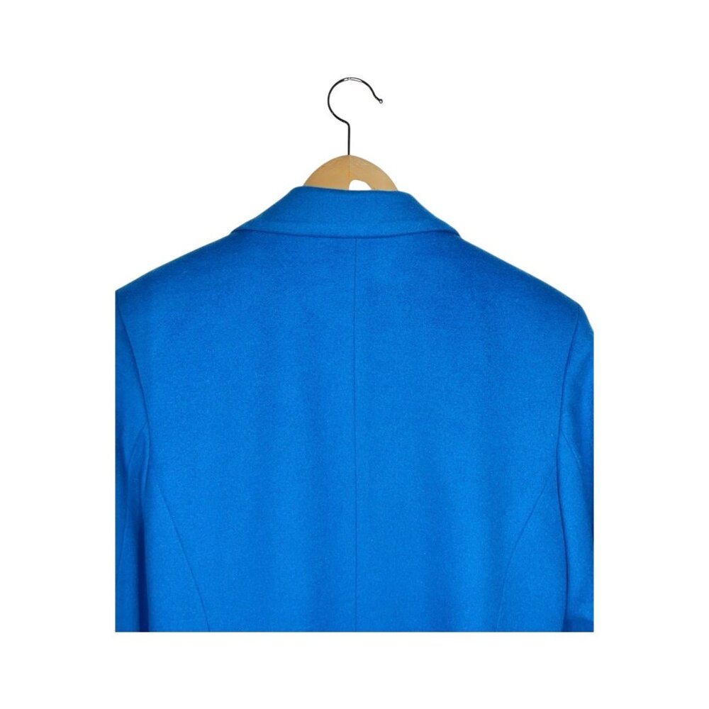 Vintage Blue Wool Cashmere One-Button Blend Blazer Size 10 - Picture 7 of 8